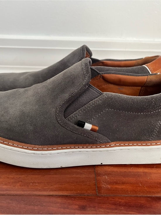 Men\'s Allen Edmonds Magnet Grey Suede Slip-On Casual Sneakers Sz 7D
